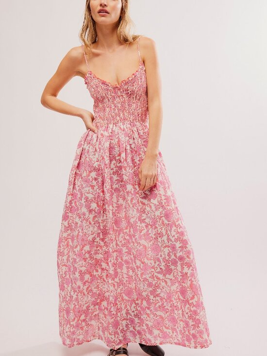 Free People Dresses & Skirts - FREE PEOPLE Sweet Nothings Midi Dress / Pink Combo